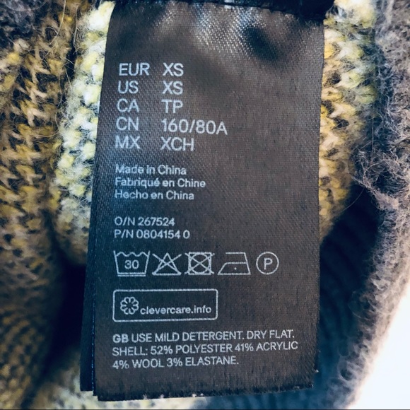 Pringle X H&M Argyle Knit Turtleneck Sweater Dress XS - Picture 10 of 11